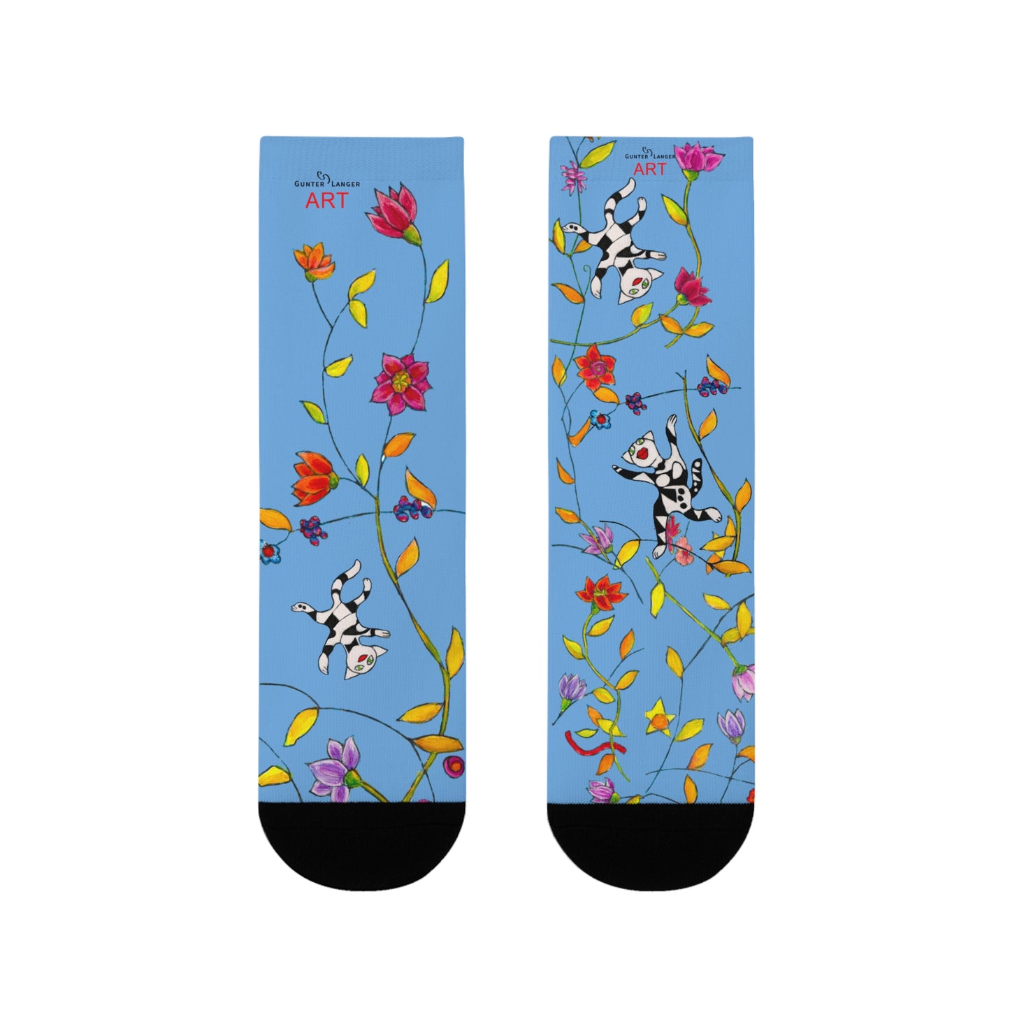 Sublimation Crew Socks (EU) - Motiv: Katzen und Ranken