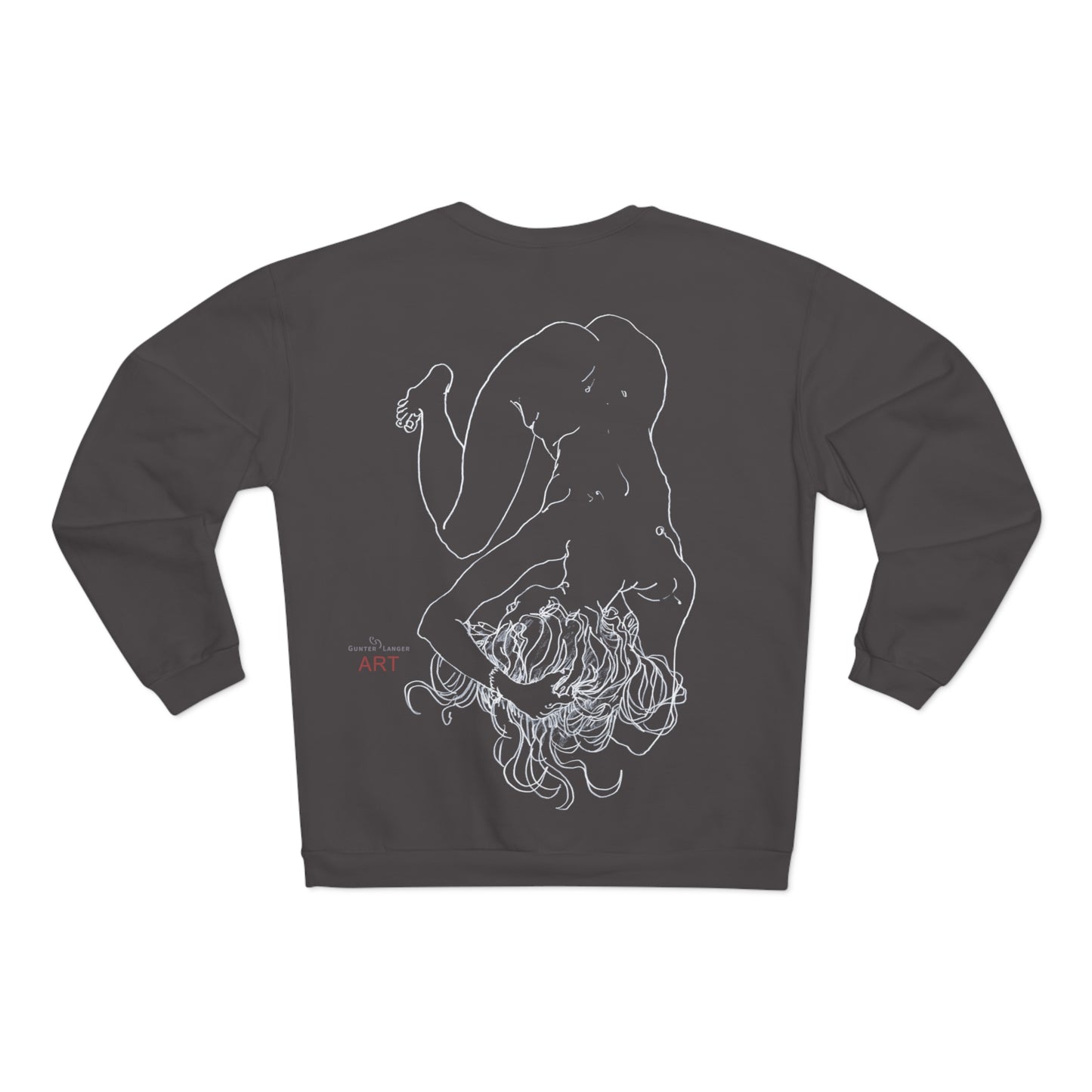Unisex Crew Neck Sweatshirt (EU) - Motiv: Front Alisha (Ausschnitt H 49 cm) & Rückseite Alisha, H 49 cm (weiß)