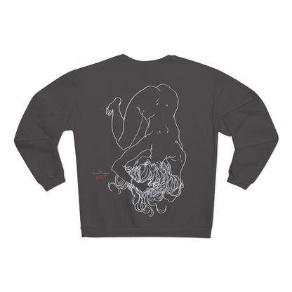 Unisex Crew Neck Sweatshirt (EU) - Motiv: Front Alisha (Ausschnitt H 49 cm) & Rückseite Alisha, H 49 cm (weiß)