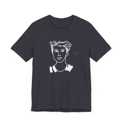 Unisex Jersey Short Sleeve Tee - Motiv: Front H 24,5 cm Lars.  & Rückseite Lars, H 38 cm (weiß)