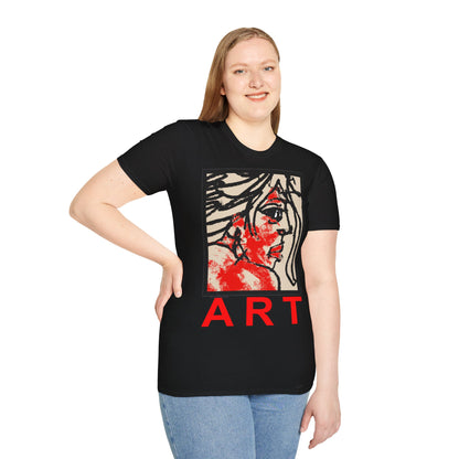Unisex Softstyle T-Shirt - Motiv: Front Ria, H 43 cm