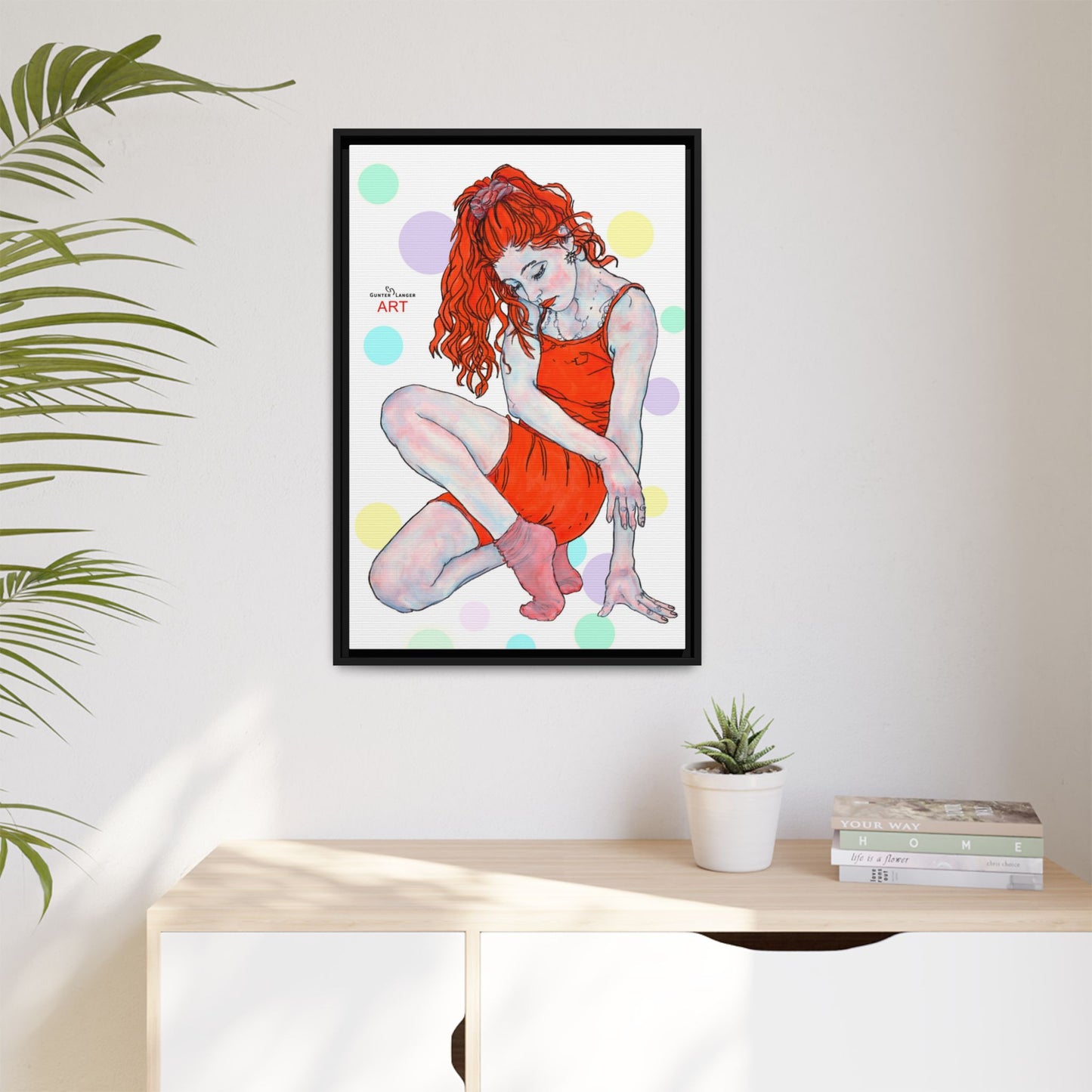Matte Canvas, Framed (Multi-color) - Motiv:  Julia, Farbkreise, Format klein H 30,5 bis 76,2 cm
