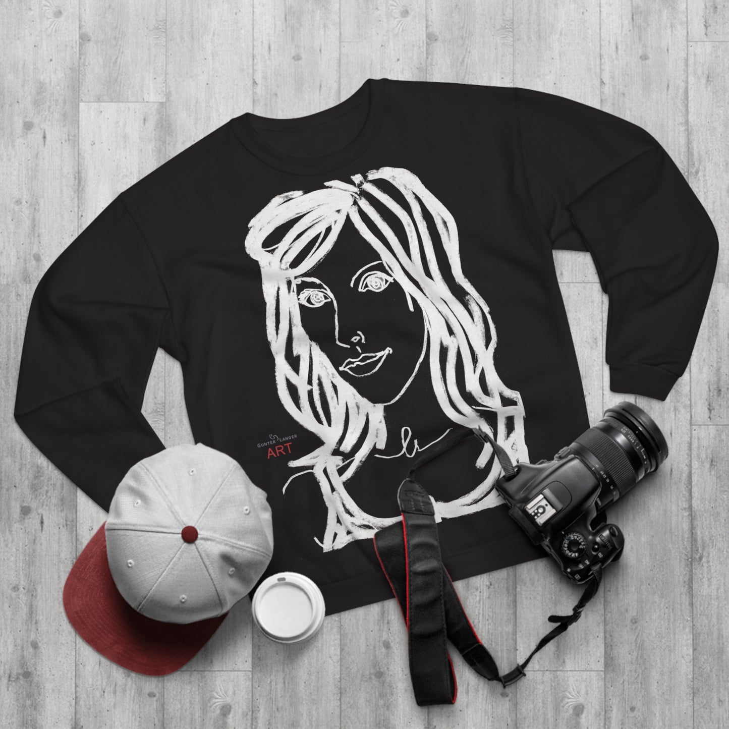 Unisex Crew Neck Sweatshirt (EU) - Motiv: Front Esther &  Rückseite Esther (weiß)