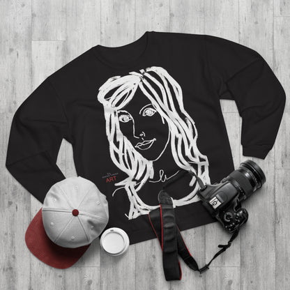 Unisex Crew Neck Sweatshirt (EU) - Motiv: Front Esther &  Rückseite Esther (weiß)