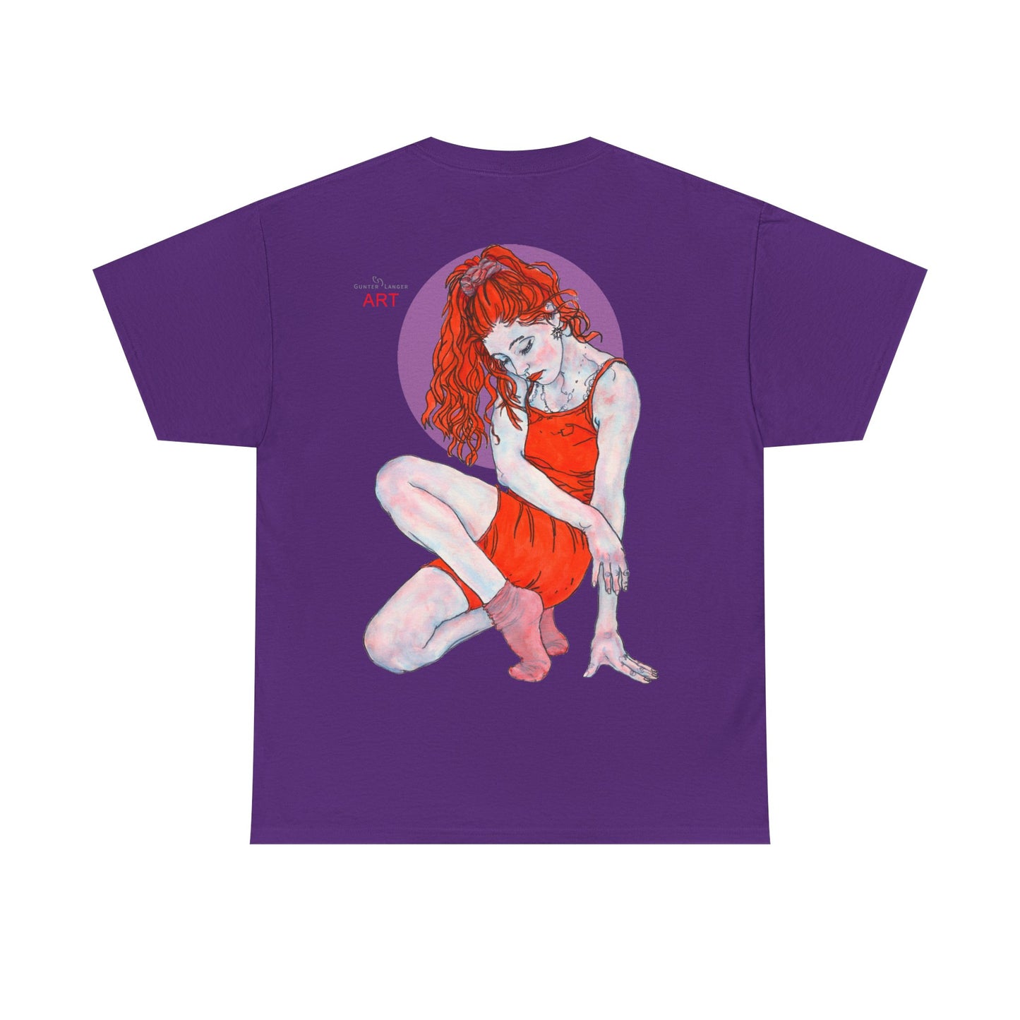 Unisex Heavy Cotton Tee - Motiv:  Front Julia, Ausschnitt & Rückseite Julia, H 49 cm, Aura, N-Label