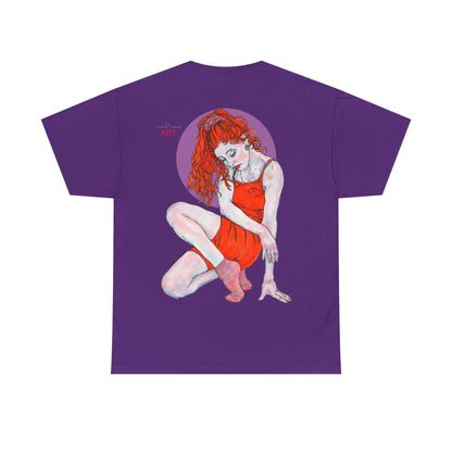 Unisex Heavy Cotton Tee - Motiv:  Front Julia, Ausschnitt & Rückseite Julia, H 49 cm, Aura, N-Label