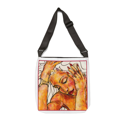 Adjustable Tote Bag (AOP) - Motiv: Kasten - 16''x16'' (40,6 x40,6 cm) -  Front "Maylin" & Rückseite "Romina"