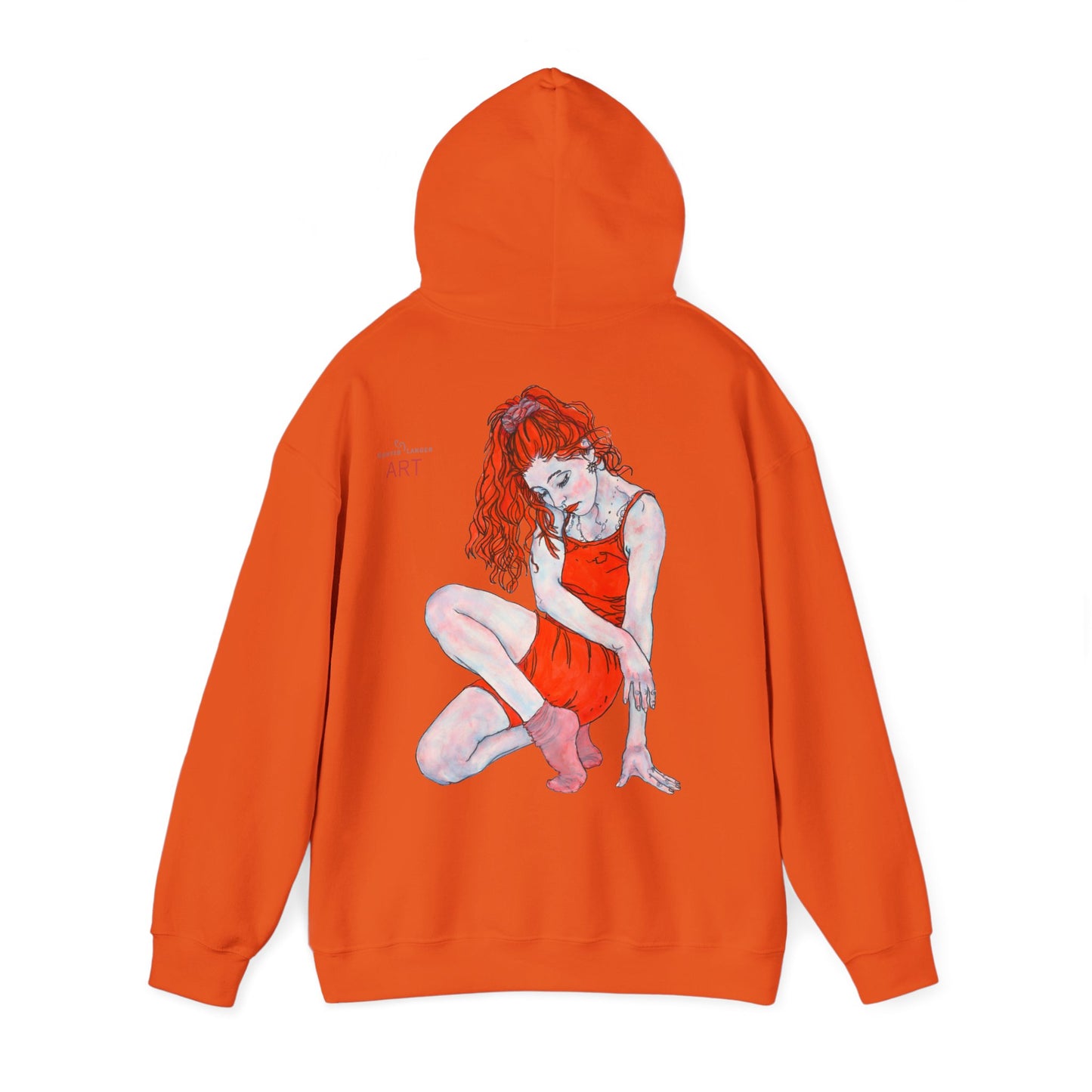 Unisex Heavy Blend™ Hooded Sweatshirt - Motiv: Front Julia (klein 16,5 cm) & Rückseite Julia, H 43 cm