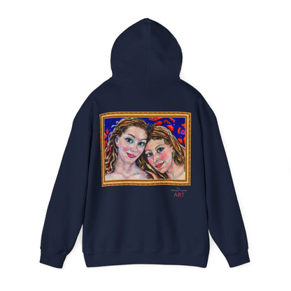 Unisex Heavy Blend™ Hooded Sweatshirt - Motiv: Frontseite Augen & Rückseite Freundinnen, (gerahmt, H 29 cm)