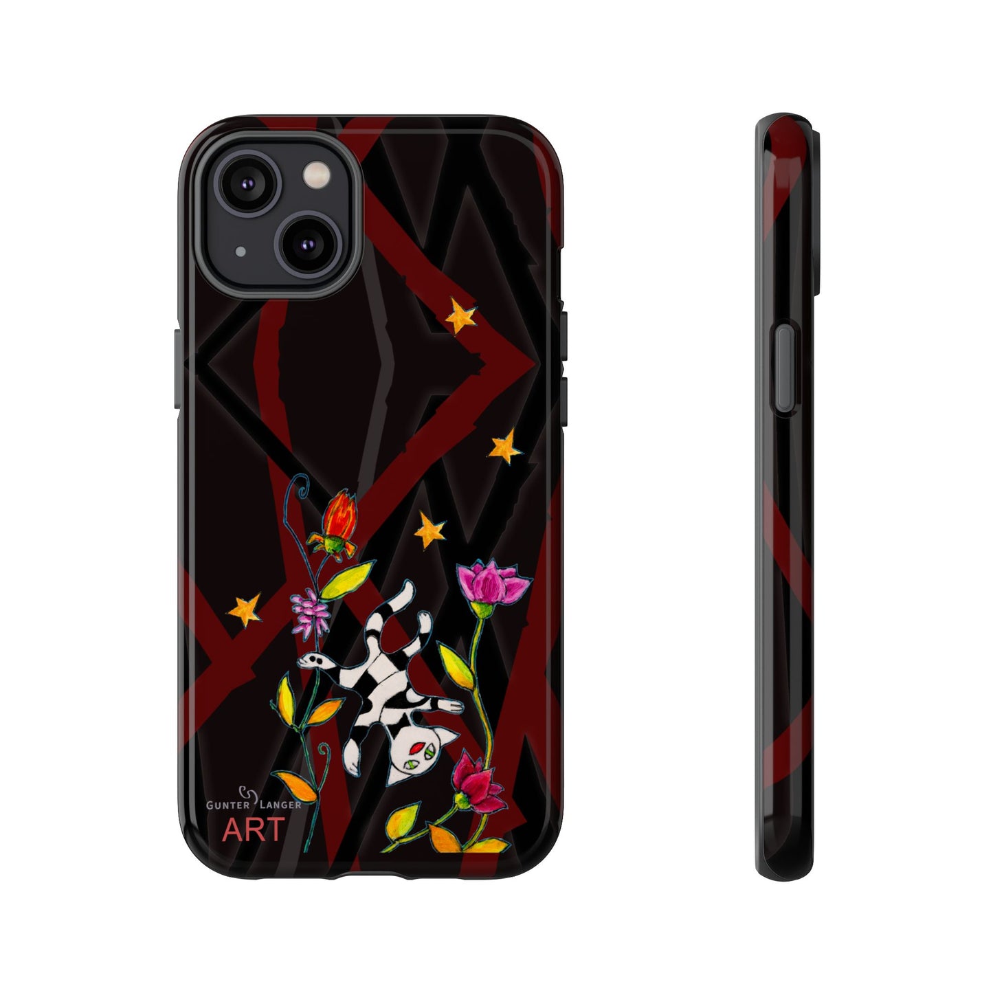 Tough Cases - Motiv: Katze schwebt und Ranken, H 7,73 cm, Mikado3