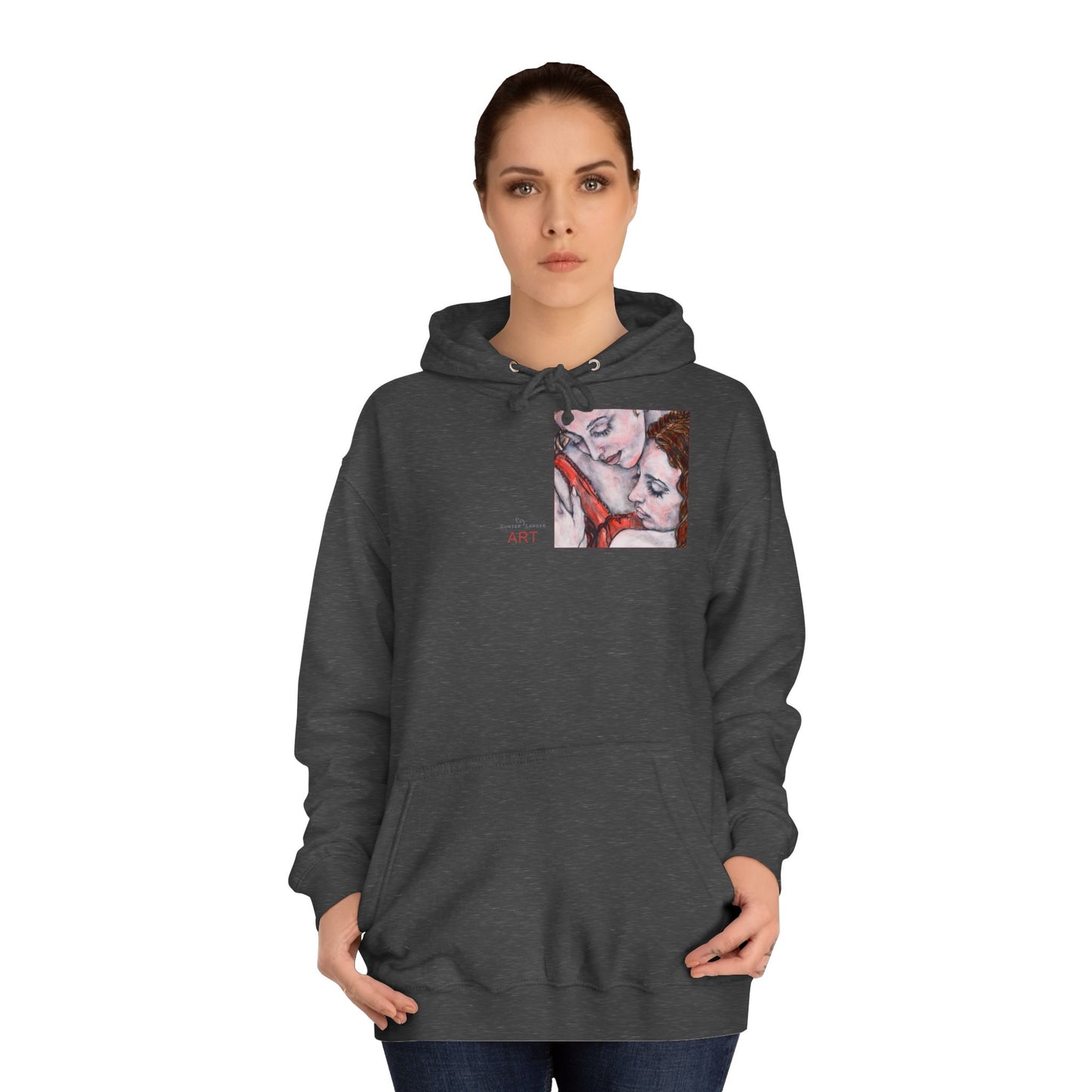 Unisex College Hoodie - Motiv: Front Bei dir & Rückseite Bei dir