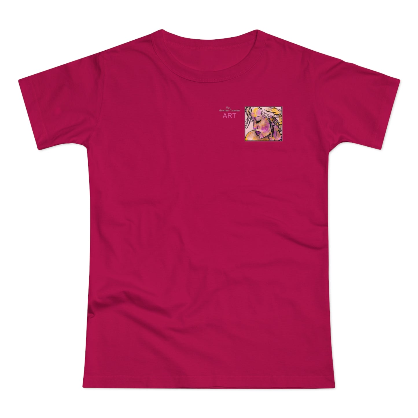 Single Jersey Women's T-shirt- dunkel - Motiv: Lilli, Ausschnitt, H 6,5 cm