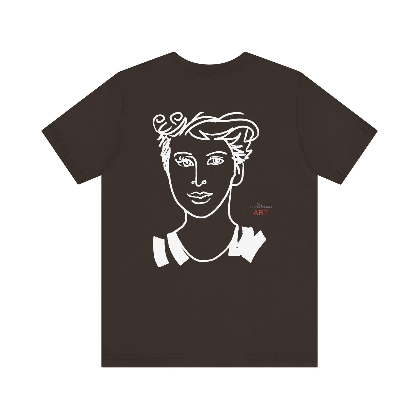 Unisex Jersey Short Sleeve Tee - Motiv: Front H 24,5 cm Lars.  & Rückseite Lars, H 38 cm (weiß)