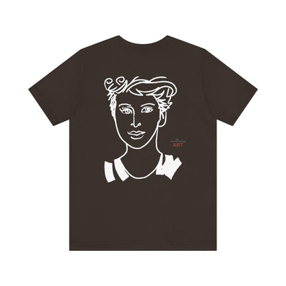 Unisex Jersey Short Sleeve Tee - Motiv: Front H 24,5 cm Lars.  & Rückseite Lars, H 38 cm (weiß)
