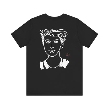 Unisex Jersey Short Sleeve Tee - Motiv: Front H 24,5 cm Lars.  & Rückseite Lars, H 38 cm (weiß)