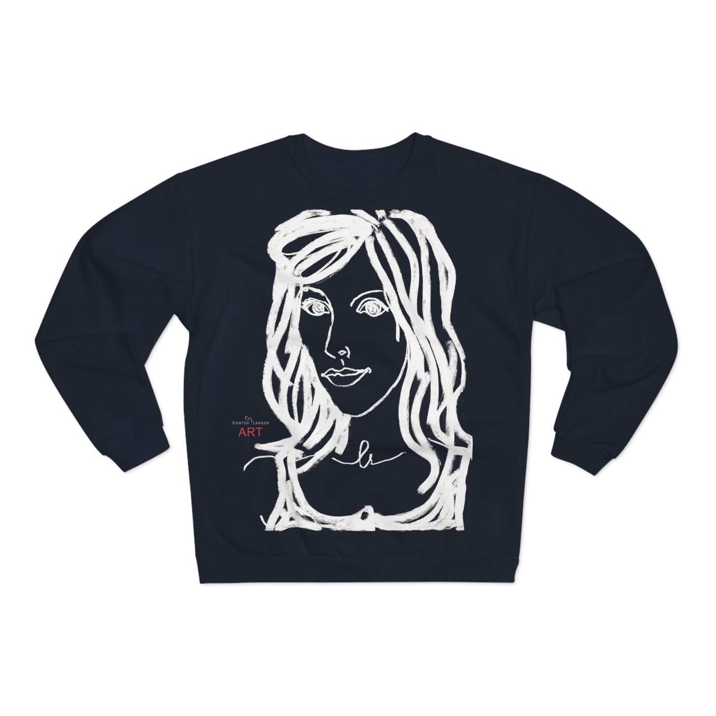 Unisex Crew Neck Sweatshirt (EU) - Motiv: Front Esther &  Rückseite Esther (weiß)