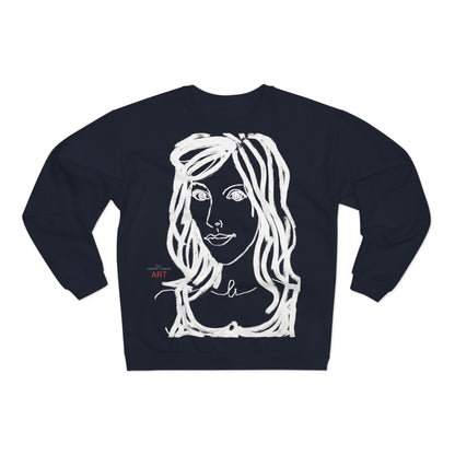 Unisex Crew Neck Sweatshirt (EU) - Motiv: Front Esther &  Rückseite Esther (weiß)