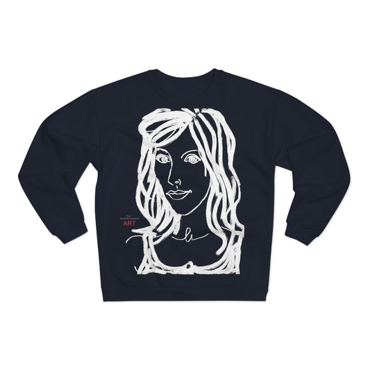 Unisex Crew Neck Sweatshirt (EU) - Motiv: Front Esther &  Rückseite Esther (weiß)