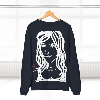 Unisex Crew Neck Sweatshirt (EU) - Motiv: Front Esther &  Rückseite Esther (weiß)