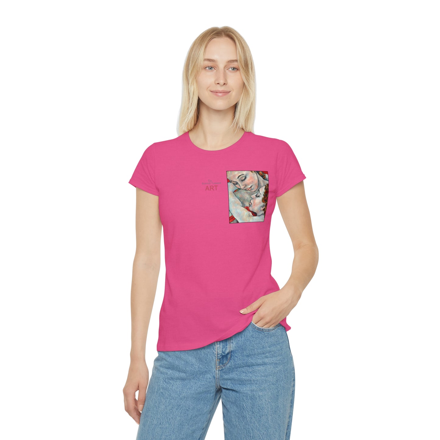 Women's Iconic T-Shirt - Motiv: Nähe (klein) & Nähe (groß)