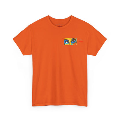 Unisex Heavy Cotton Tee - Motiv Augen & Frechdax, Neck Label