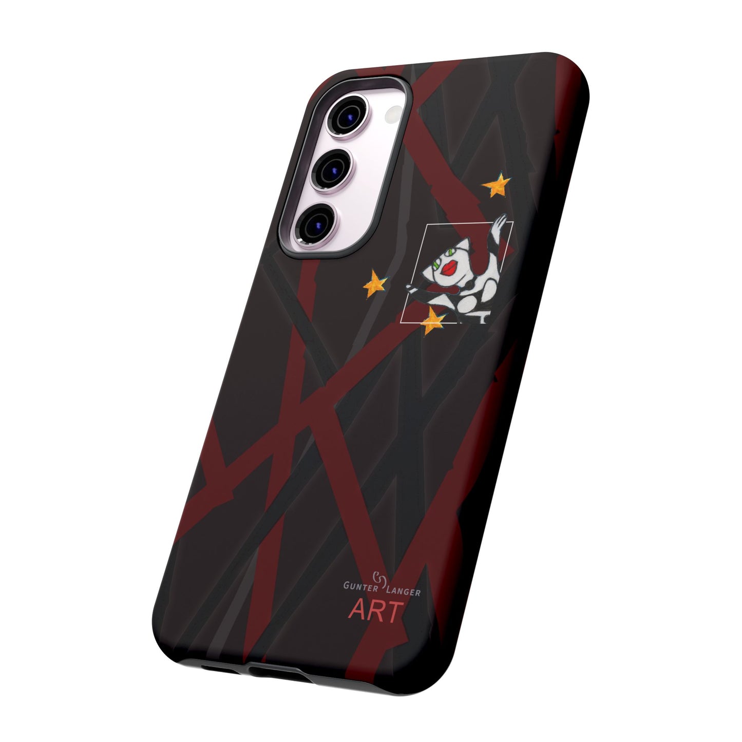 Tough Cases - Google Pixel - Samsung Galaxy - Motiv:  "Miau" klein H 8 cm, Sternenhimmel, Mikado3