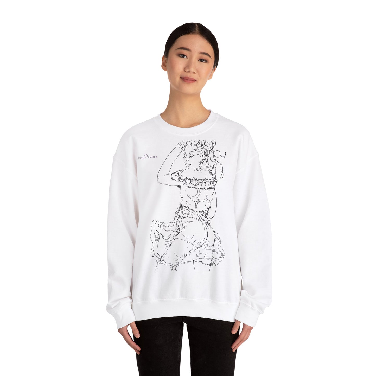 Unisex Heavy Blend™ Crewneck Sweatshirt - Motiv: Front Valentina, H 43 cm