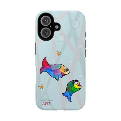 Tough Cases - iPhone - Motiv: "Fische", Mikado blau