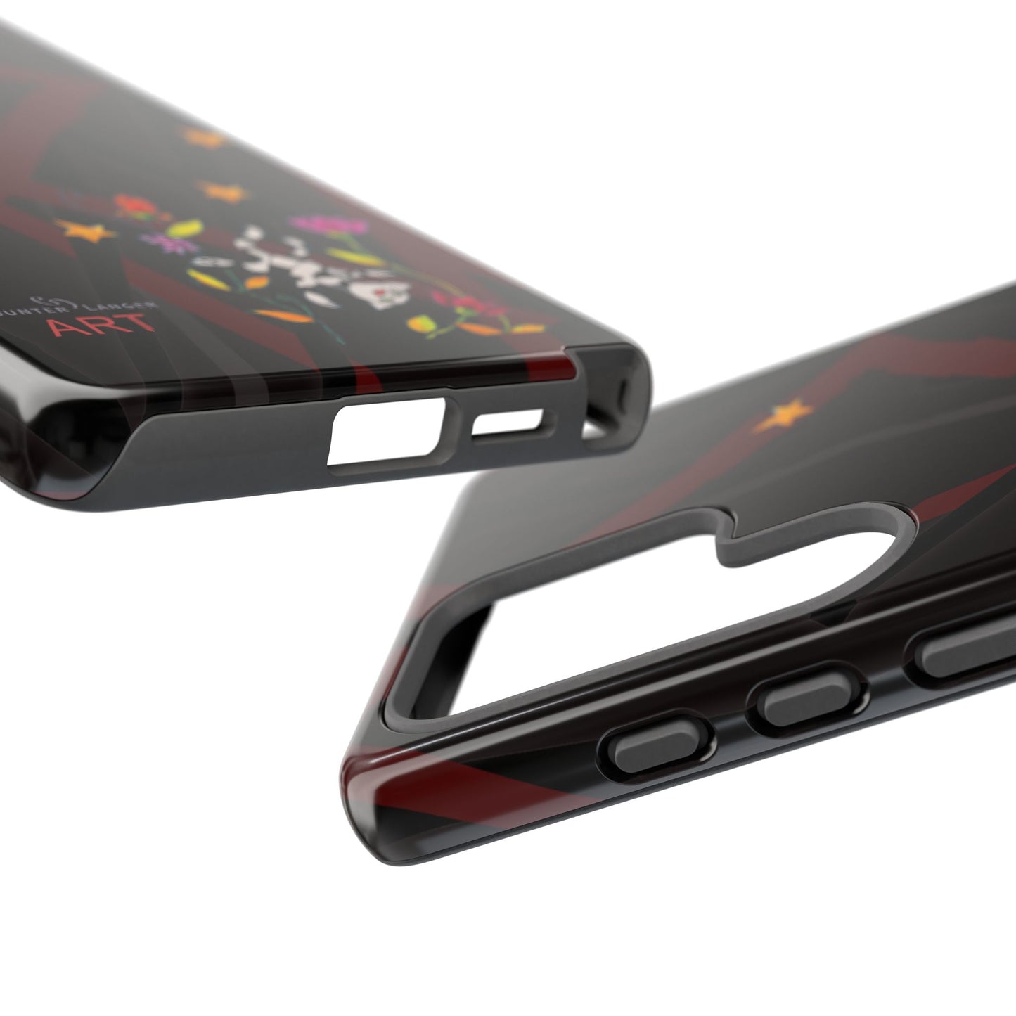 Tough Cases - Google Pixel - Samsung Galaxy - Motiv: Katze schwebt und Ranken, H 5,26 cm, Mikado3