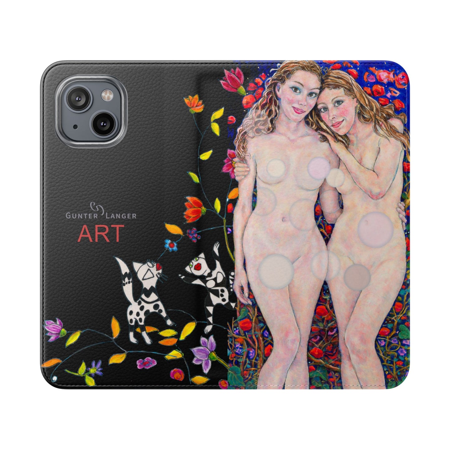 Flip Cases - Motiv: Waldnymphen, Schwarz, Seifenblasen