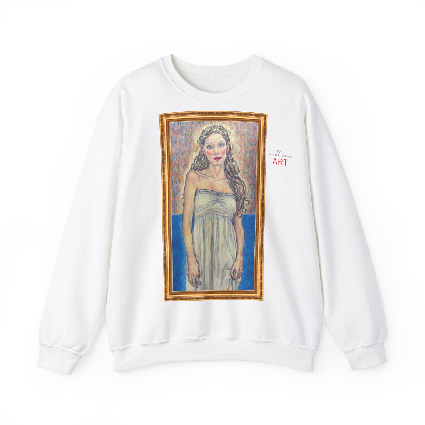 Unisex Heavy Blend™ Crewneck Sweatshirt - Motiv:  Front Marie (halb, gerahmt) & Rückseite Marie (gerahmt)