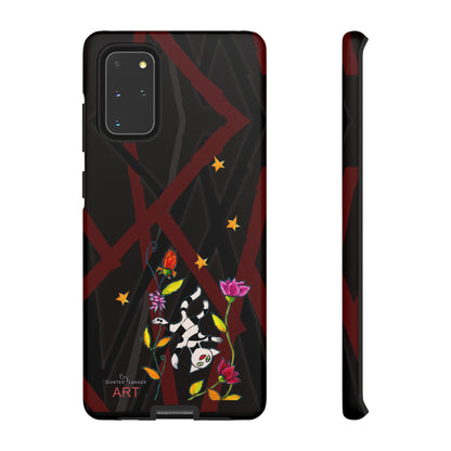 Tough Cases - Google Pixel - Samsung Galaxy - Motiv: Katze schwebt und Ranken, H 7,73 cm, Mikado3