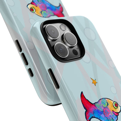 Tough Cases - iPhone - Motiv: "Fische", Mikado blau