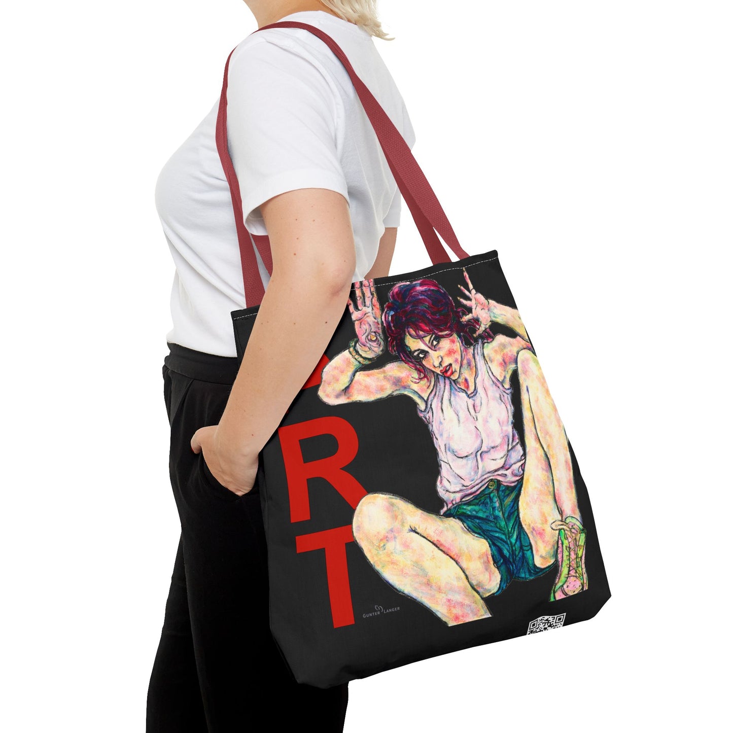 Tote Bag (AOP) - Motiv: Siegesgöttin, Schwarz