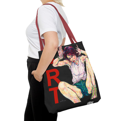 Tote Bag (AOP) - Motiv: Siegesgöttin, Schwarz