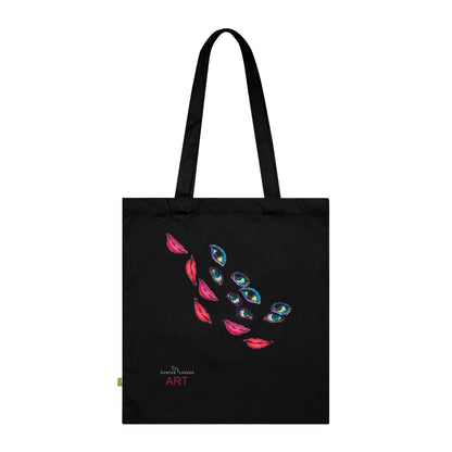 Organic Cotton Tote Bag - Motiv: Augen, einseitig bedruckt,