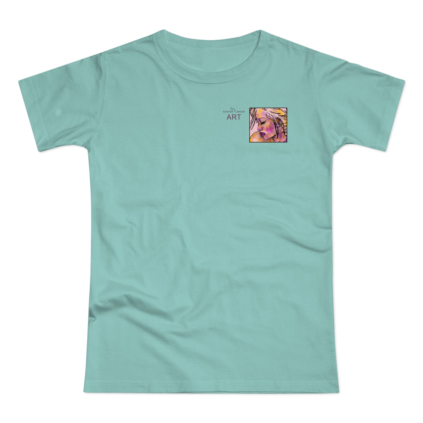 Single Jersey Women's T-shirt - hell - Motiv: Lilli, Ausschnitt, H 6,5 cm