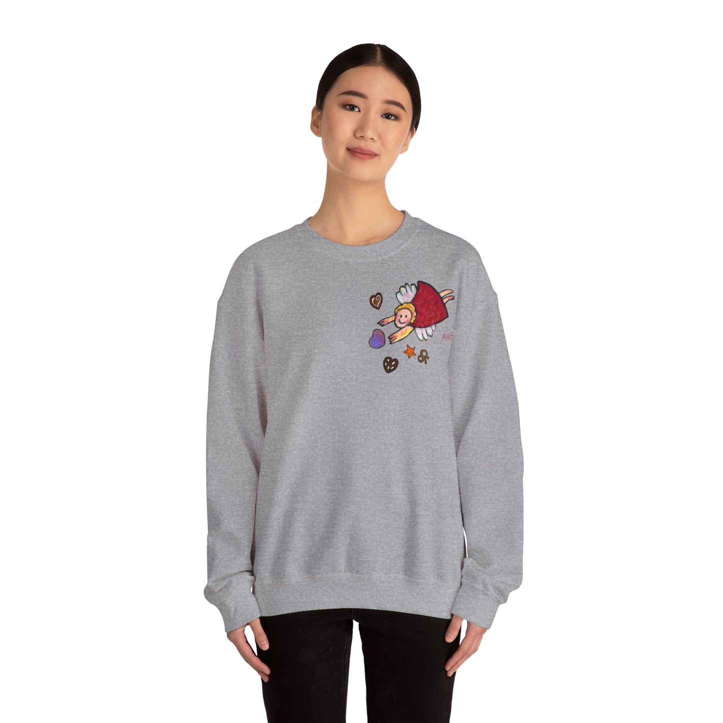 Unisex Heavy Blend™ Crewneck Sweatshirt - Motiv: Front Engel 3, H 11 cm