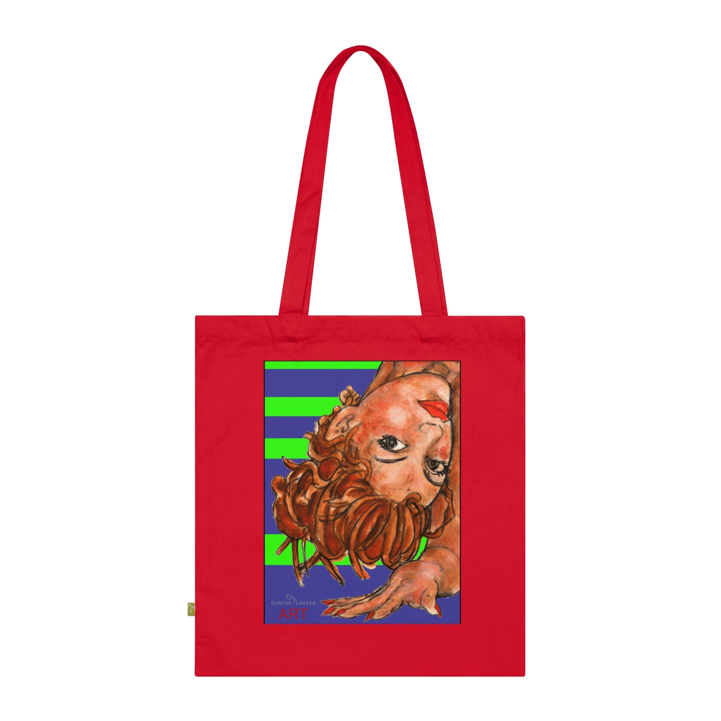 Organic Cotton Tote Bag - Motiv: Sylvia (violett),  einseitig bedruckt, H 30 cm