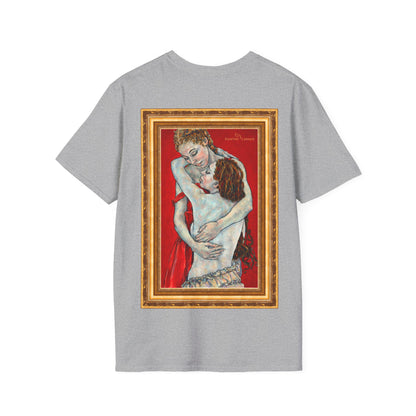 Unisex Softstyle T-Shirt - Mutter und Tochter - Motiv: Rückseite Nähe