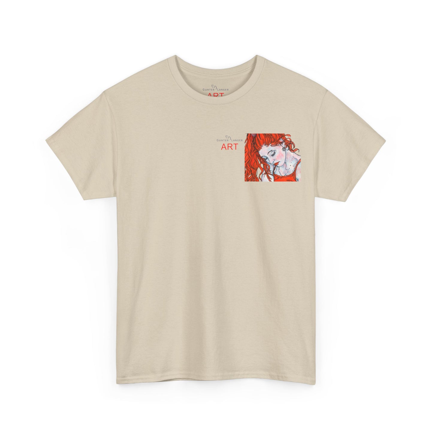Unisex Heavy Cotton Tee - Motiv:  Front Julia, Ausschnitt & Rückseite Julia, H 49 cm, Aura, N-Label