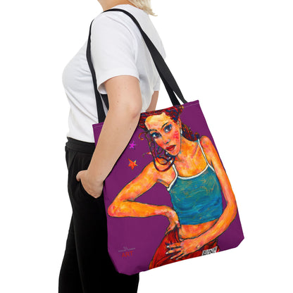 Tote Bag (AOP) Motiv: Lea, Violett Sterne