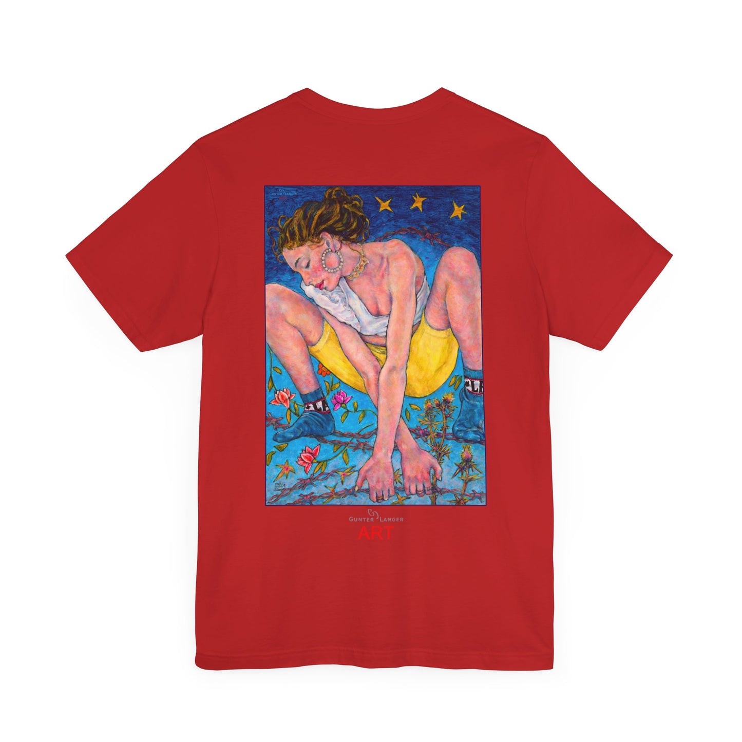 Unisex Jersey Short Sleeve Tee - Motiv: Front Alva, H 26 cm & Rückseite Alva, H 41 cm