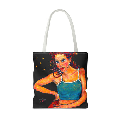 Tote Bag (AOP) - Motiv: Lea, Schwarz Sterne