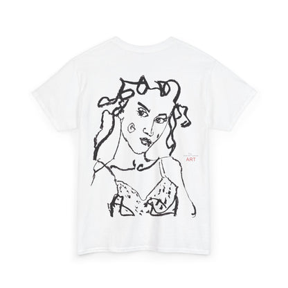 Unisex Heavy Cotton Tee - Motiv: Front Jana klein H 16,3 cm & Rückseite Jana H 49 cm