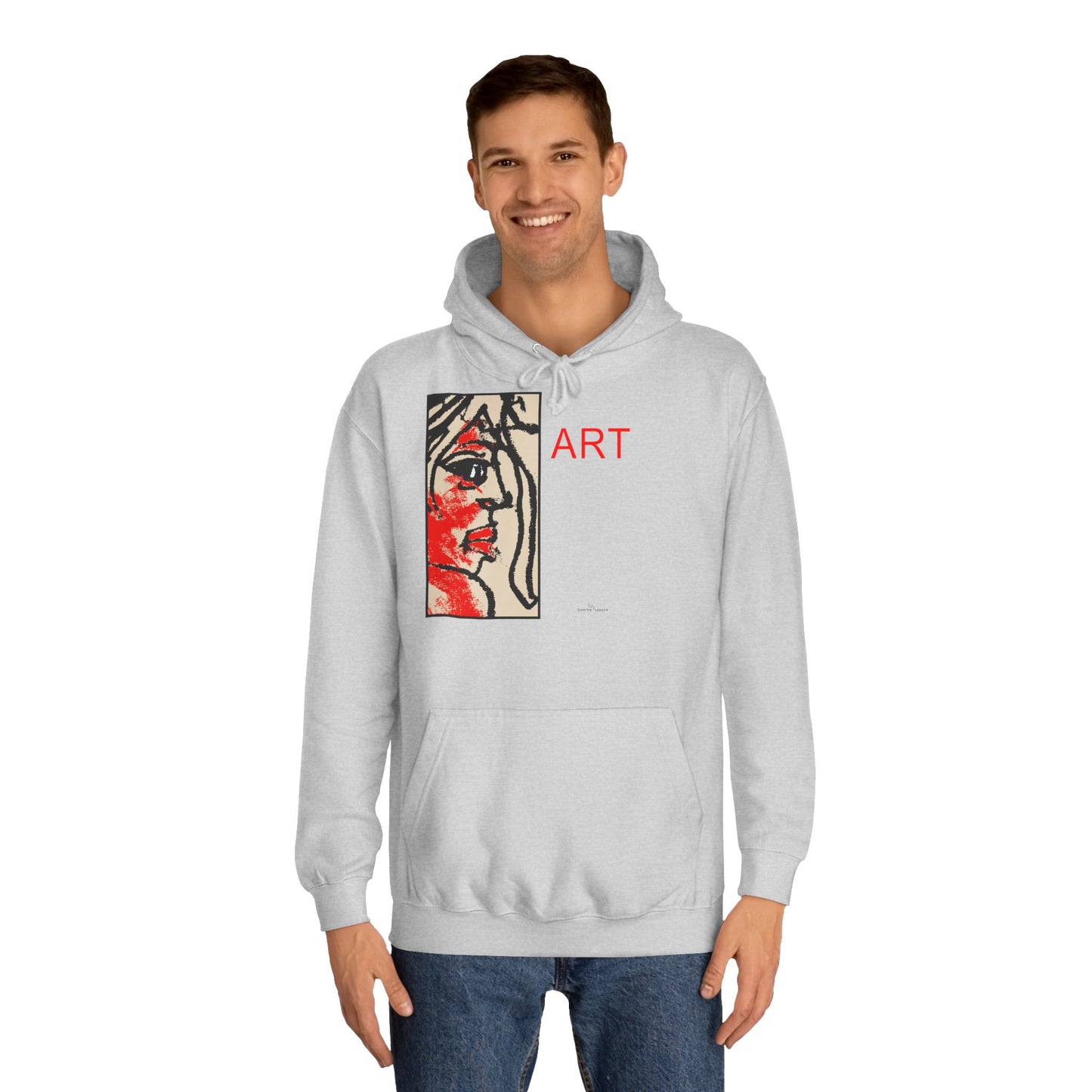 Unisex College Hoodie - Motiv: Front Ria (Ausschnitt) & Rückseite Ria,  H48,5 cm