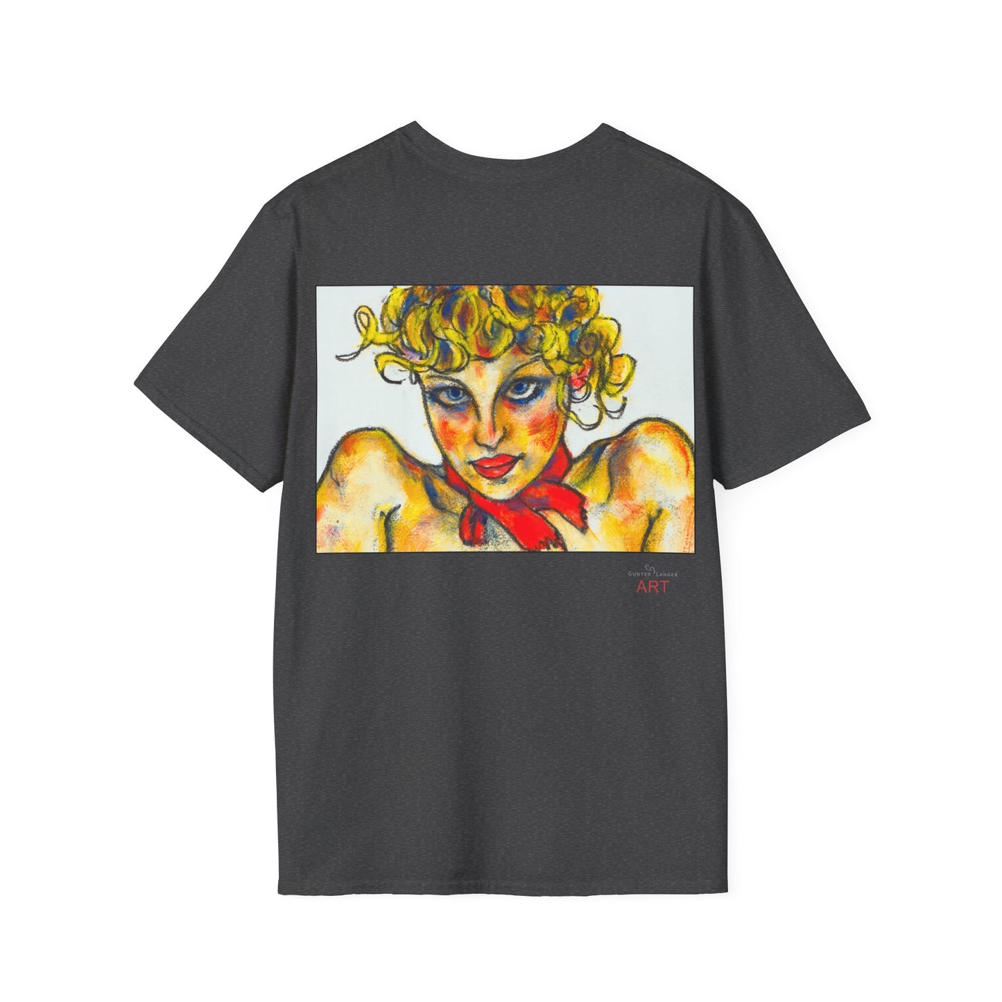 Unisex Softstyle T-Shirt - Motiv: Front Ina (Ausschnitt H 13,5 cm) & Ina, Rückseite (groß H 27 cm)