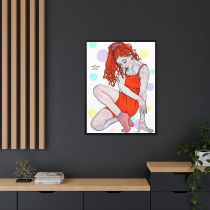 Matte Canvas, Framed (Multi-color) - Motiv:  Julia, Farbkreise, Format groß, H 91,4 bis 152,4 cm