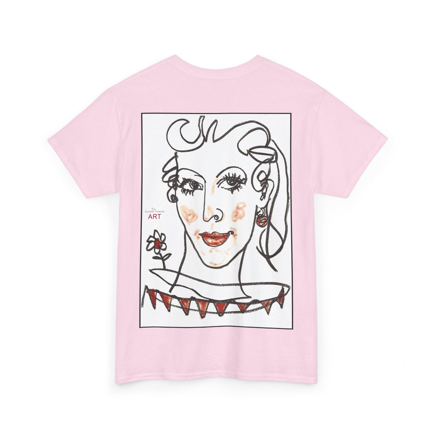 Unisex Heavy Cotton Tee - Motiv:  Front Lina H 11 cm & Rückseite Lina, H 49 cm, Neck Label