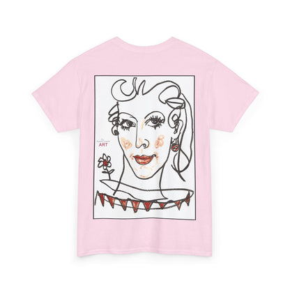 Unisex Heavy Cotton Tee - Motiv:  Front Lina H 11 cm & Rückseite Lina, H 49 cm, Neck Label